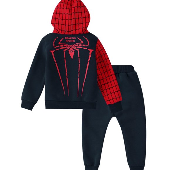 KIDS SPIDERMAN BLACK HOODIE and PANTS SET. - Picture 3 of 10